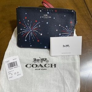 Corner Zip Wristlet With Fireworks Print